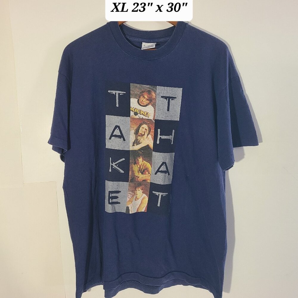 Vintage 1995 Take That Manchester Blue Faded XL Band T-Shirt Single Stitch